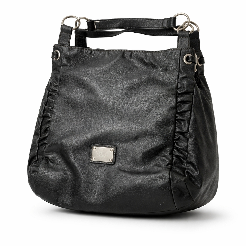 Nine West | Black Slouchy Hobo Shoulder Bag Faux Leather